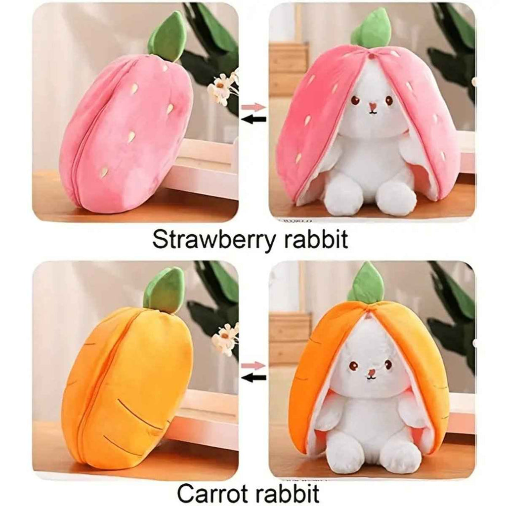 Reversible Strawberry Bunny Plush Toy Soft