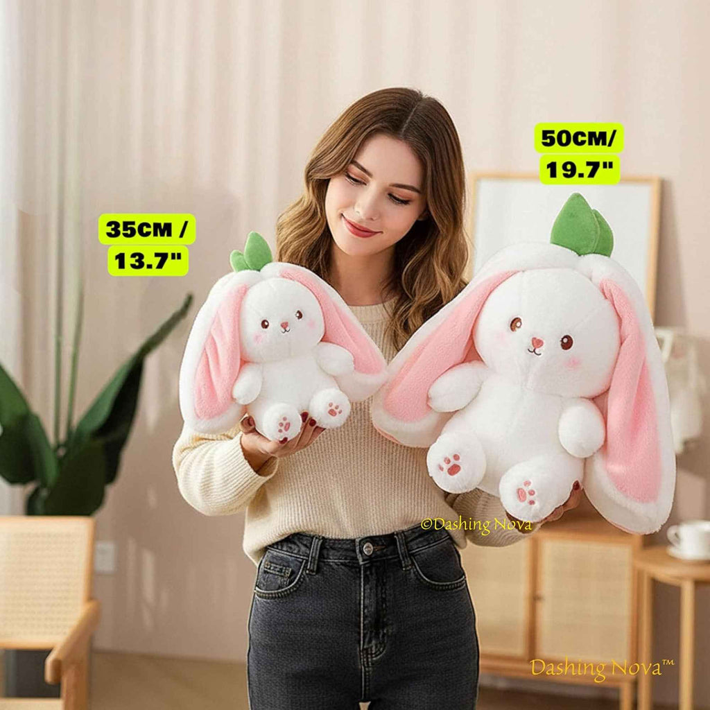 Reversible Strawberry Bunny Plush Toy Soft