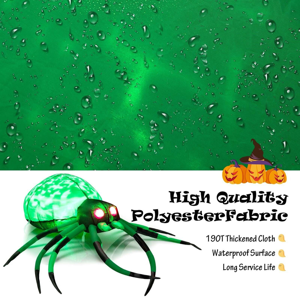 Halloween Spider Inflatable with Cobweb & LEDs
