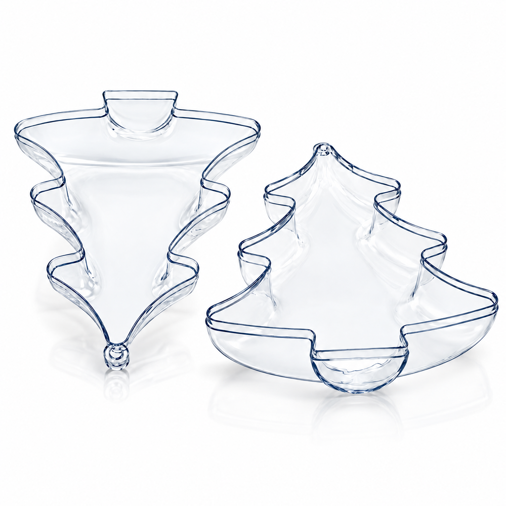 Clear Fillable Christmas Tree Ornaments, Set of 3
