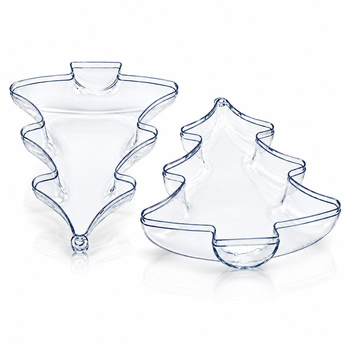 Clear Fillable Christmas Tree Ornaments, Set of 3