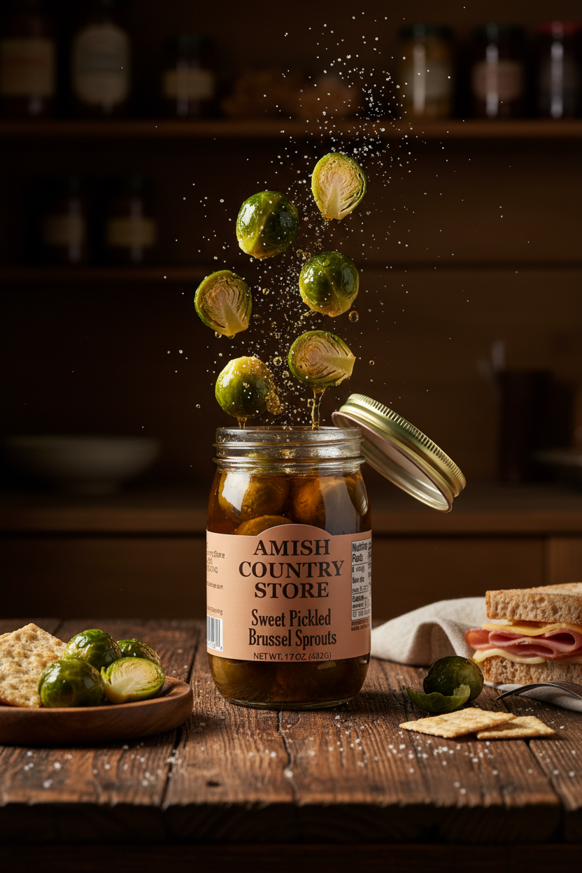 Sweet Pickled Brussels Sprouts 17 oz