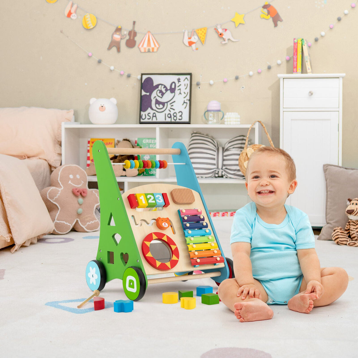 Toddler Push Walker Activity Center Toy