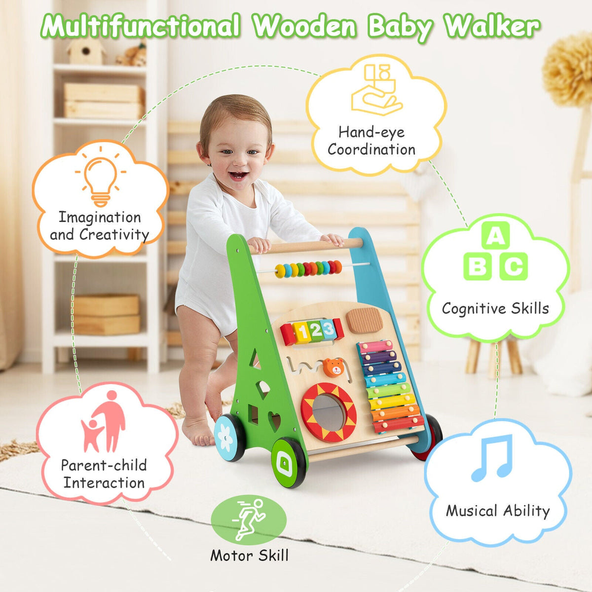 Toddler Push Walker Activity Center Toy
