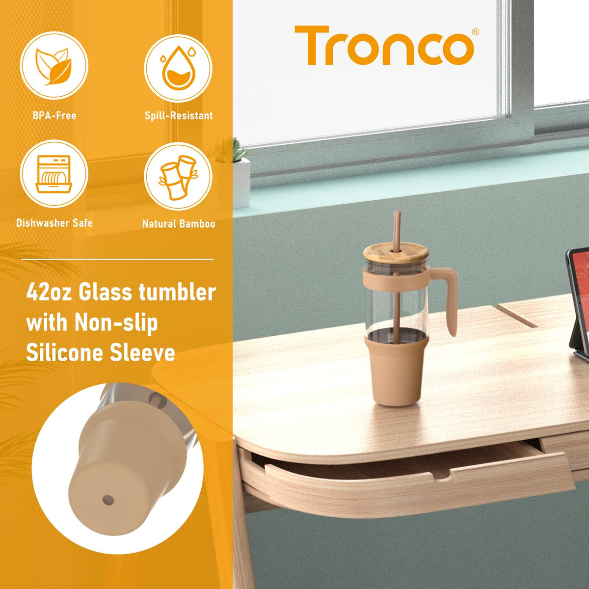 Tronco 40 oz Glass Tumbler with