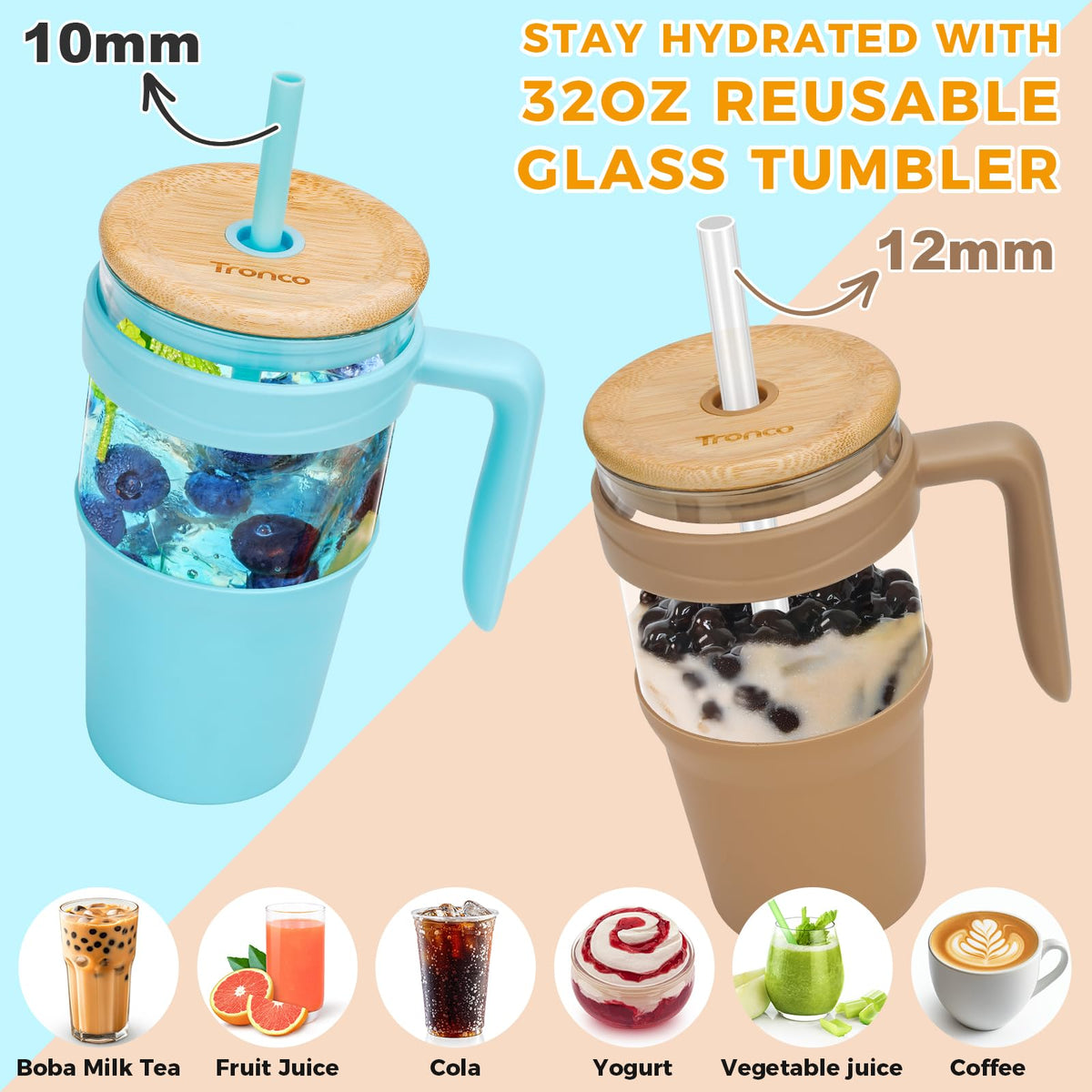 Tronco 40 oz Glass Tumbler with