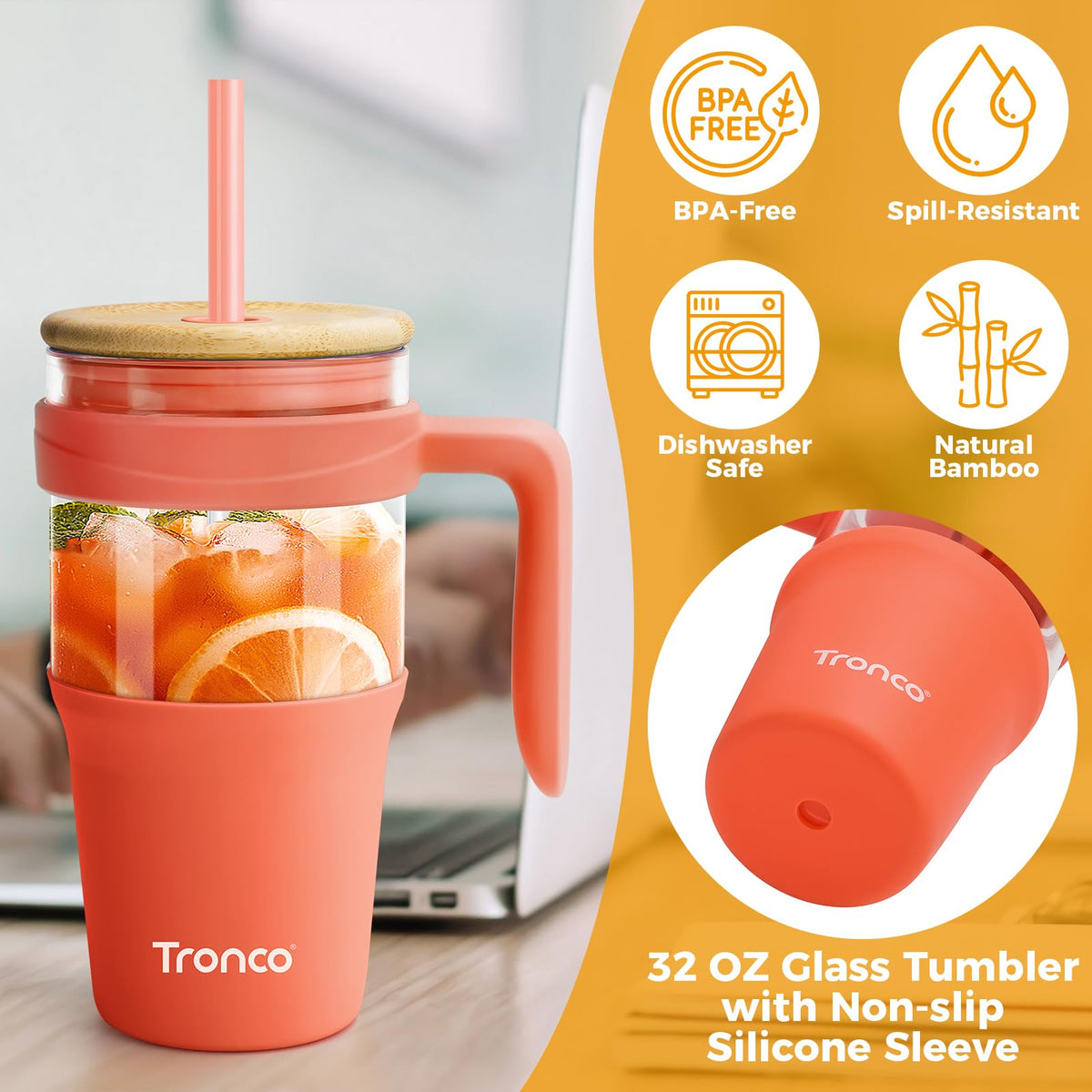 Tronco 40 oz Glass Tumbler with