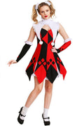 Women's Red & Black Jester Costume