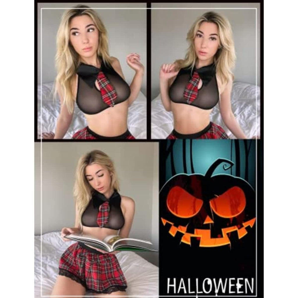 Women's Plaid Costume Lingerie Set